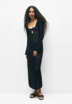 PULL & BEAR Long Open - Maxi-Jurk - Black