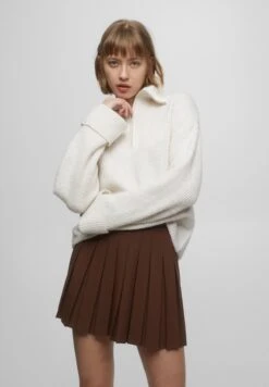 PULL & BEAR Box Pleat - A-Lijn Rok - Brown