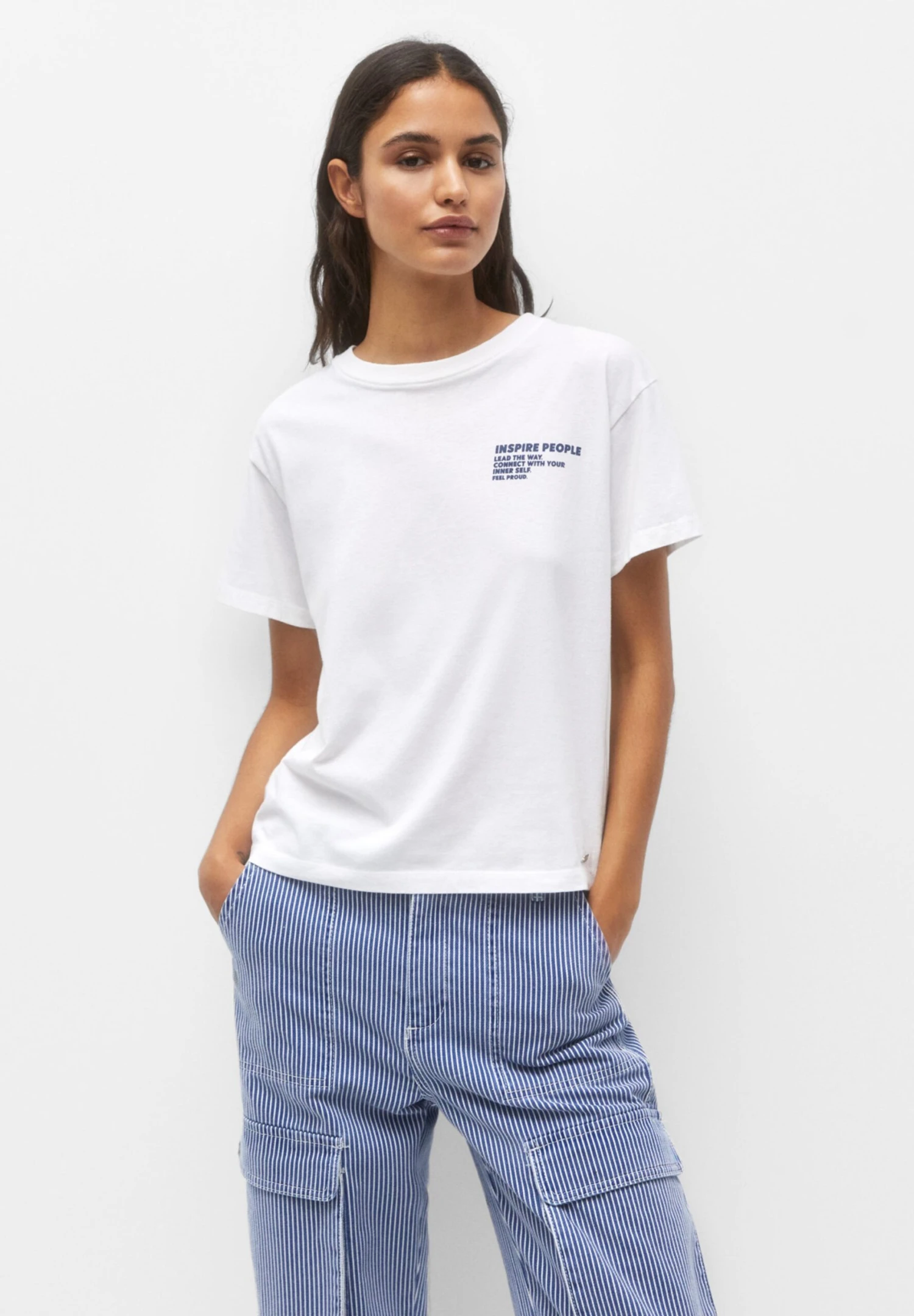 PULL & BEAR Short Sleeve With Slogan - T-Shirt Print - White - Afbeelding 3