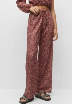 PULL & BEAR Loose-Fitting With Print - Broek - Red
