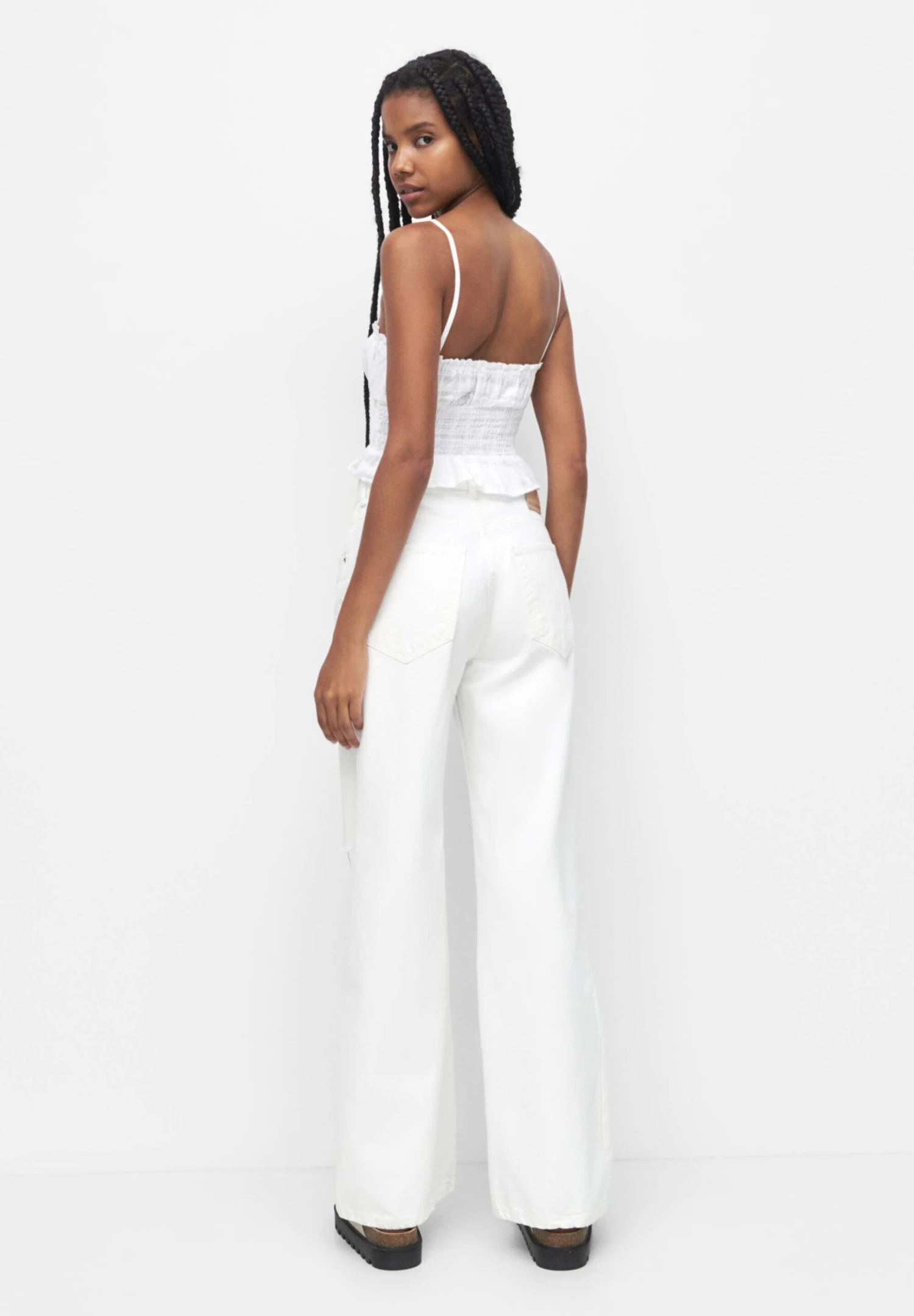 PULL & BEAR With Frills - Top - White - Afbeelding 3