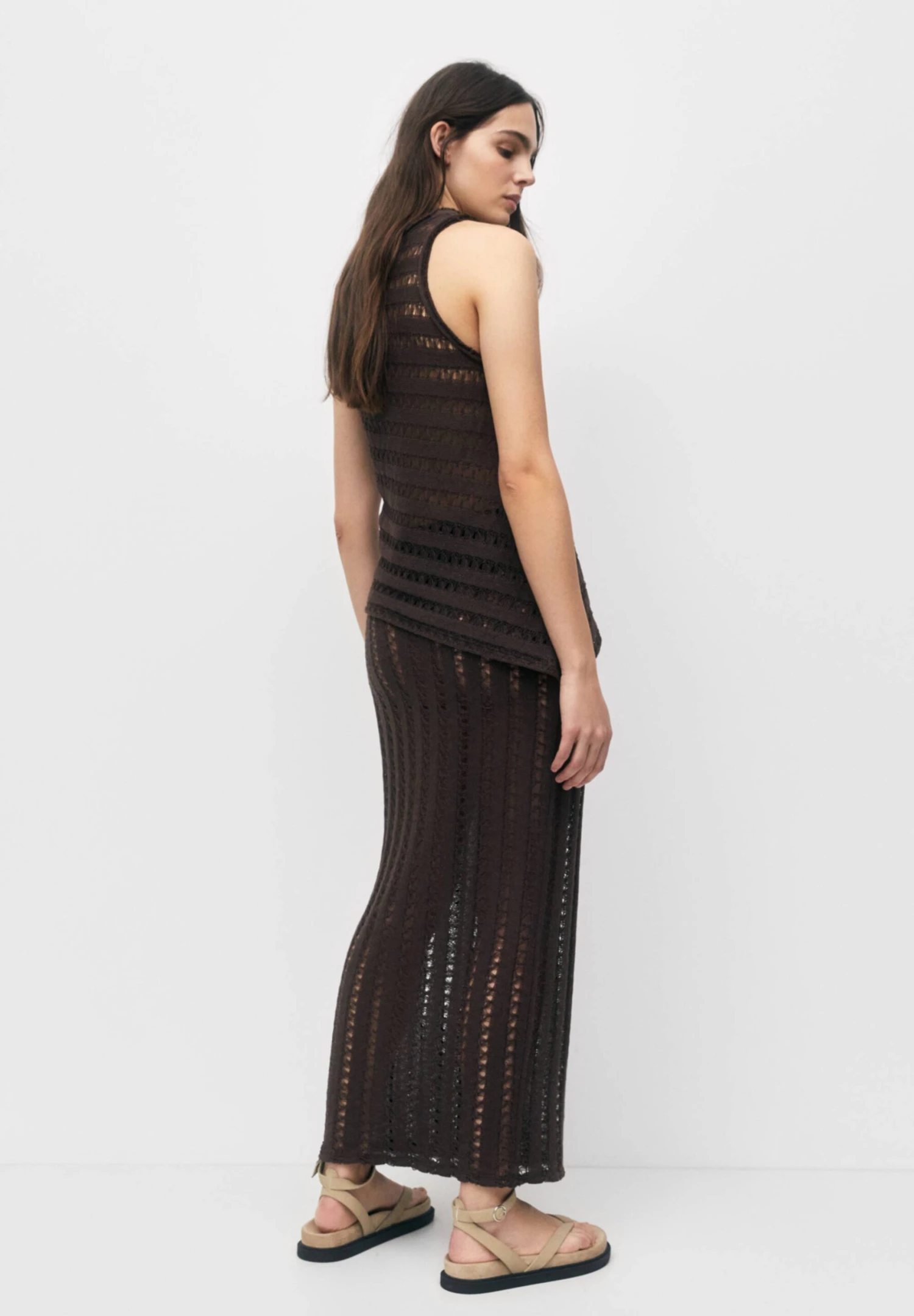 PULL & BEAR Maxirok - Dark Brown - Afbeelding 3