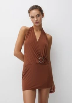 PULL & BEAR Short Halter With Buckle - Jurk - Light Brown