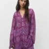 PULL & BEAR Printed Kaftan - Jurk - Lilac