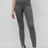 PULL & BEAR High-Waist - Jeans Skinny Fit - Mottled Grey