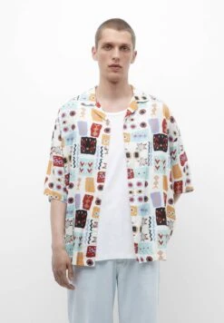 PULL & BEAR Print Short Sleeve - Overhemd - White