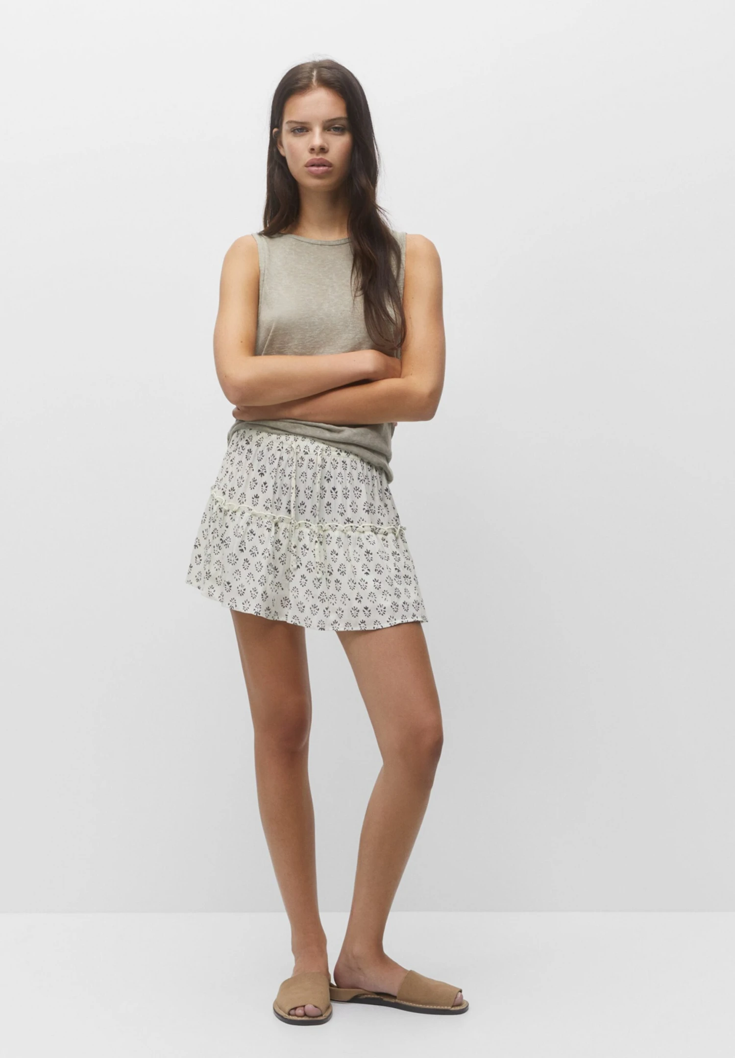 PULL & BEAR Printed - Minirok - White - Afbeelding 2