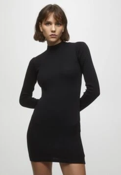 PULL & BEAR High Neck- Gebreide Jurk - Black