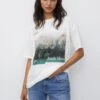 PULL & BEAR Bush Weather Monet - T-Shirt Print - White