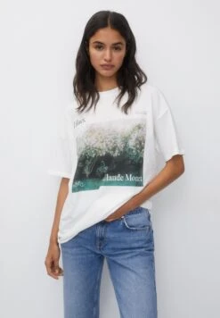PULL & BEAR Bush Weather Monet - T-Shirt Print - White