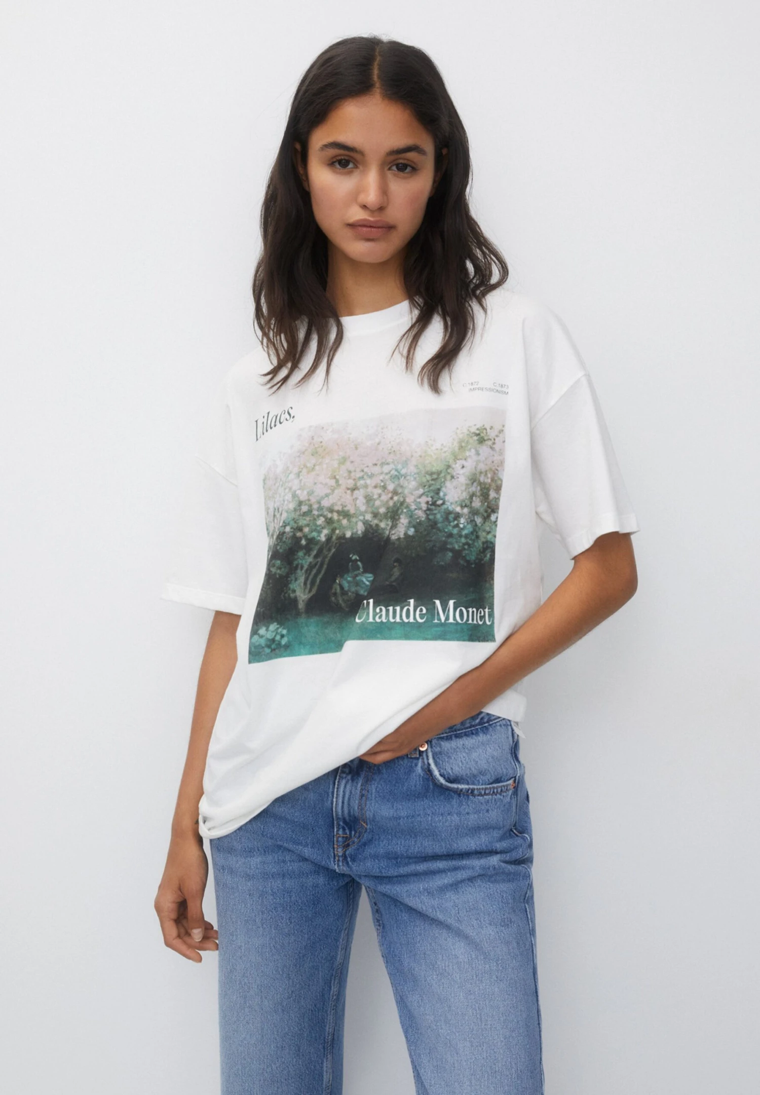 PULL & BEAR Bush Weather Monet - T-Shirt Print - White