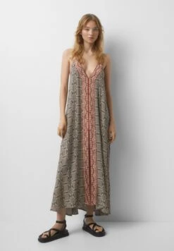 PULL & BEAR Printed With Mirrors - Long - Maxi-Jurk - Black