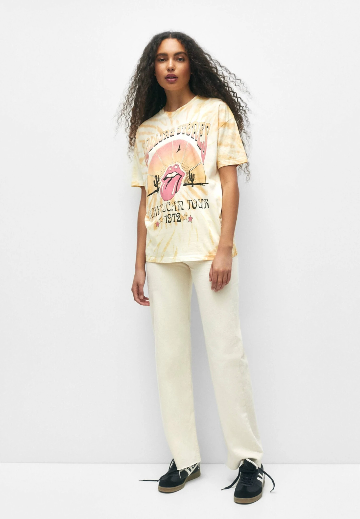 PULL & BEAR The Rolling Stones American Tour 1972 - T-Shirt Print - Multi Coloured - Afbeelding 2