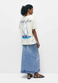 PULL & BEAR Café Del Mar - T-Shirt Print - Beige