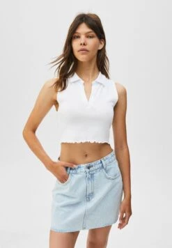 PULL & BEAR Jeansrok - Stone Blue Denim