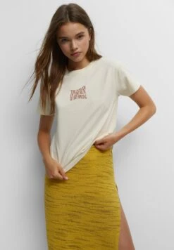 PULL & BEAR Power Of The Sun - T-Shirt Print - Beige