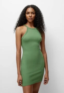 PULL & BEAR Short Halter- Gebreide Jurk - Green