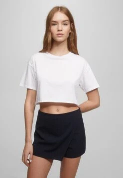 PULL & BEAR Basic- Wikkelrok - Blue Denim