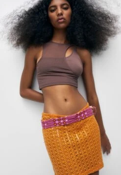 PULL & BEAR Coloured Macramé - Gevlochten Riem - Pink