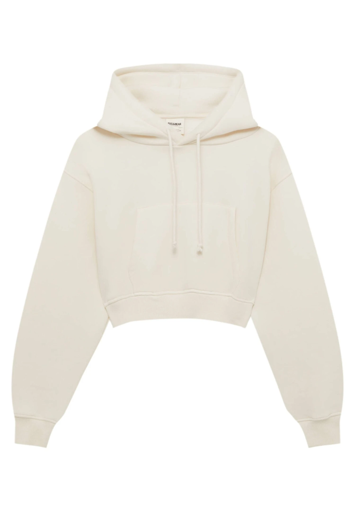 PULL & BEAR Cropped - Hoodie - Taupe - Afbeelding 7