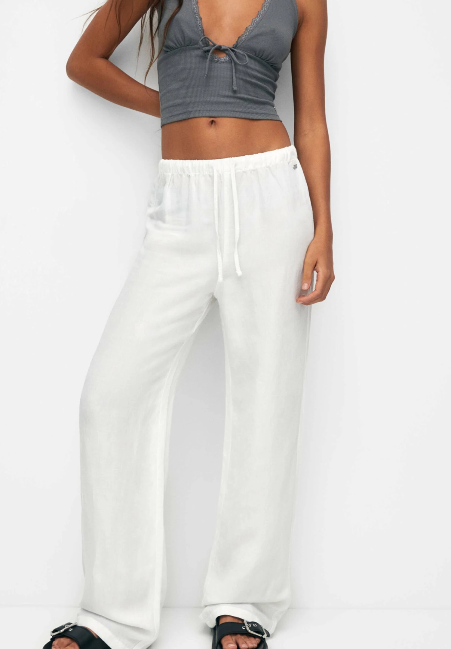 PULL & BEAR Flowing Faded - Broek - White