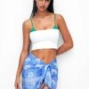 PULL & BEAR Sarong Flowers - Strandaccessoire - Blue