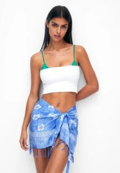 PULL & BEAR Sarong Flowers - Strandaccessoire - Blue