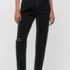 PULL & BEAR Ripped- Straight Leg Jeans - Mottled Black