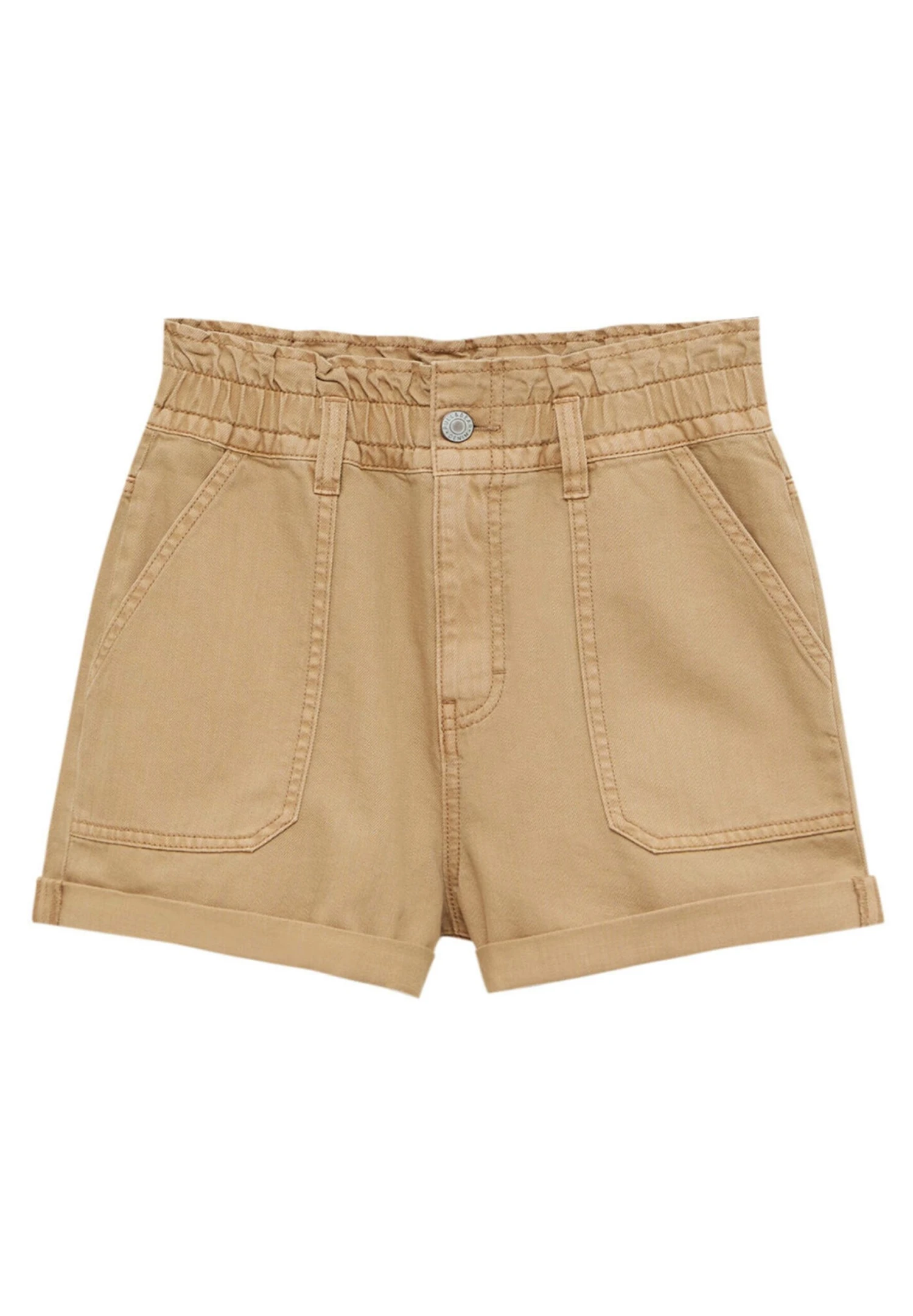 PULL & BEAR Paperbag- Jeansshort - Camel - Afbeelding 2