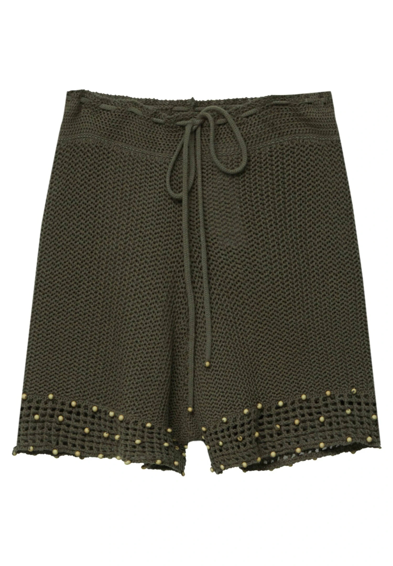 PULL & BEAR Crochet Shorts With Beading - Shorts - Khaki - Afbeelding 5