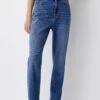 PULL & BEAR Mom - Jeans Tapered Fit - Dark Blue
