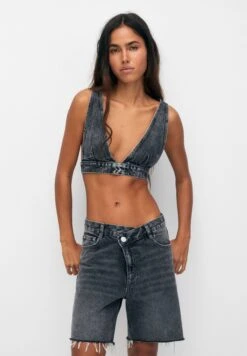 PULL & BEAR Triangular Bralette - Top - Black