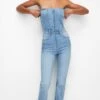 PULL & BEAR Corset - Jumpsuit - Blue Denim