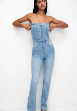 PULL & BEAR Corset - Jumpsuit - Blue Denim