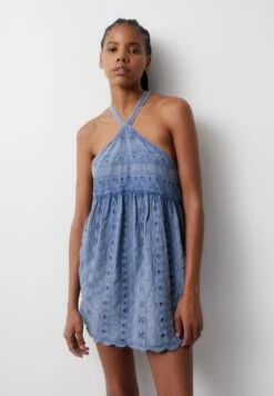 PULL & BEAR Short Swiss Embroidery- Spijkerjurk - Blue Grey