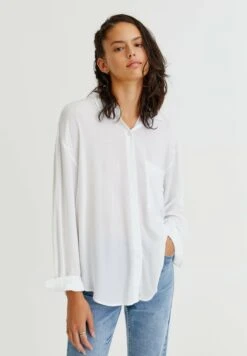 PULL & BEAR Langen Ärmeln - Overhemdblouse - White