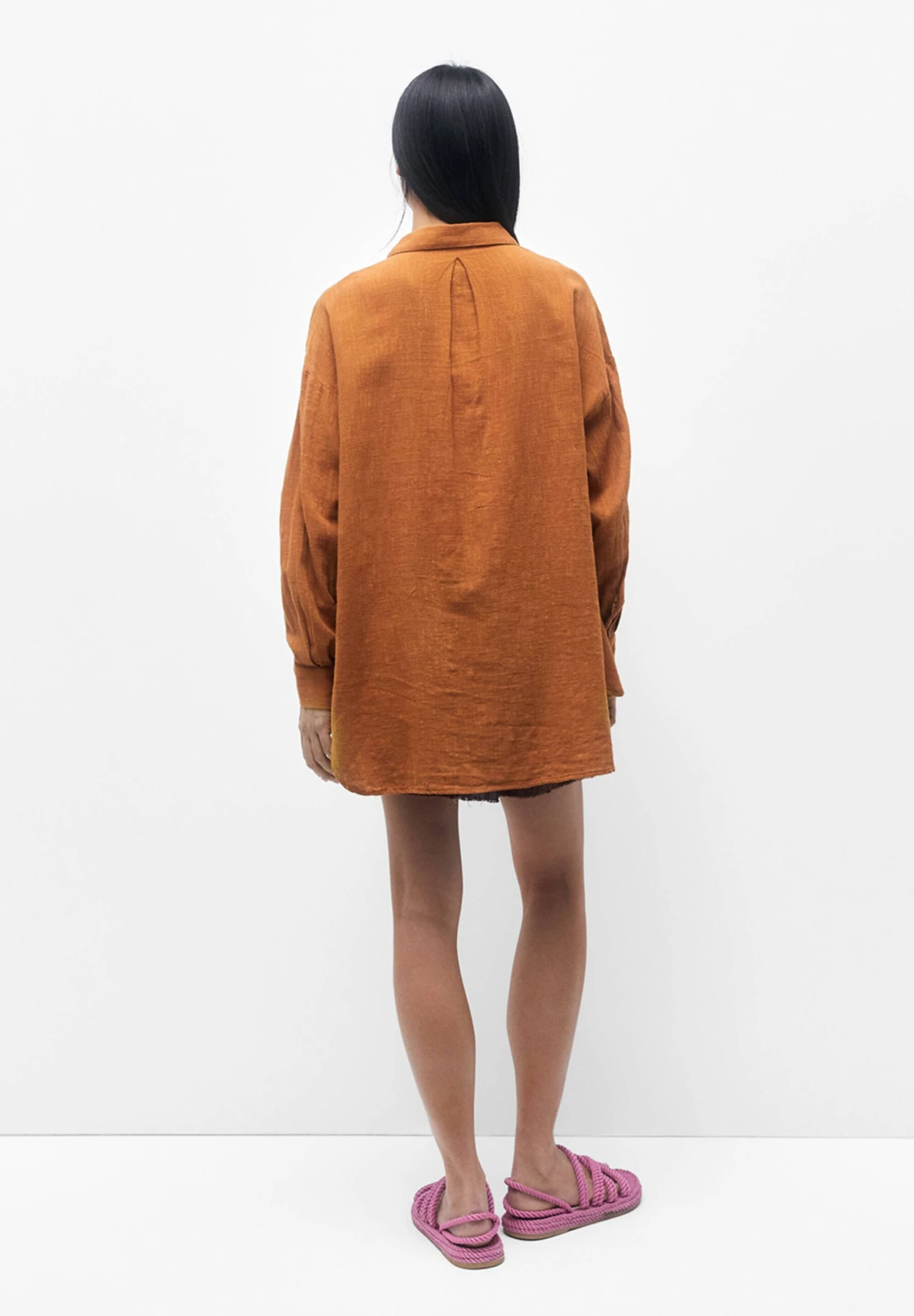 PULL & BEAR Rustic Oversized- Overhemdblouse - Brown - Afbeelding 3