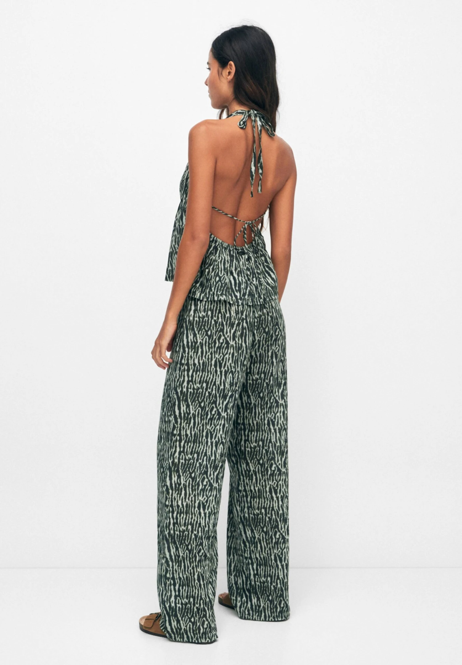 PULL & BEAR Tie-Dye Print - Top - Khaki - Afbeelding 3