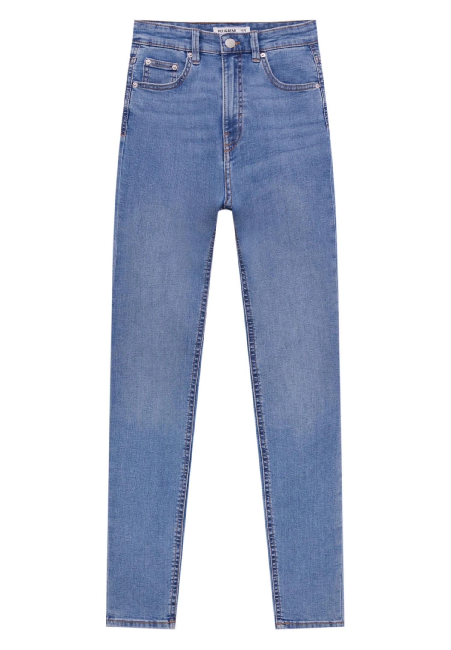 PULL & BEAR High Waisted - Jeans Skinny Fit - Blue Denim - Afbeelding 6