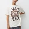 PULL & BEAR Calm Place - T-Shirt Print - White