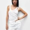PULL & BEAR Asymmetric Double-Layer - Top - White