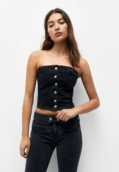 PULL & BEAR Corset - Top - Black