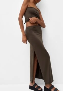 PULL & BEAR Basic-Midi - Kokerrok - Dark Brown