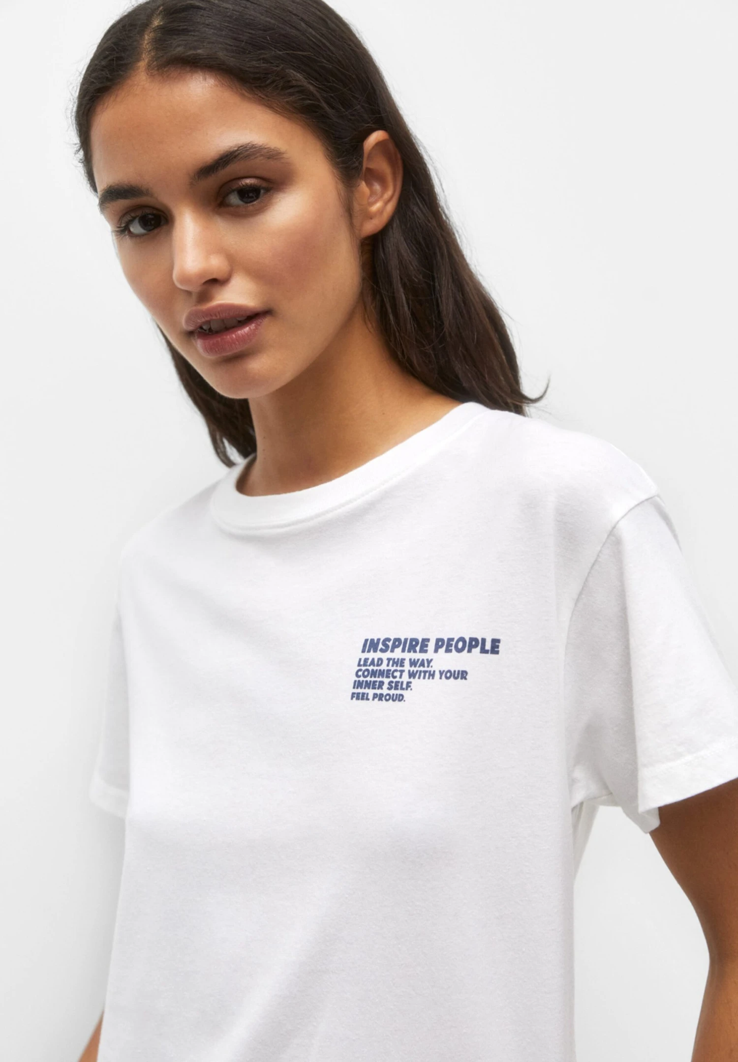 PULL & BEAR Short Sleeve With Slogan - T-Shirt Print - White - Afbeelding 4