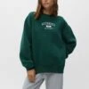 PULL & BEAR Embroidered Varsity - Sweater - Dark Green