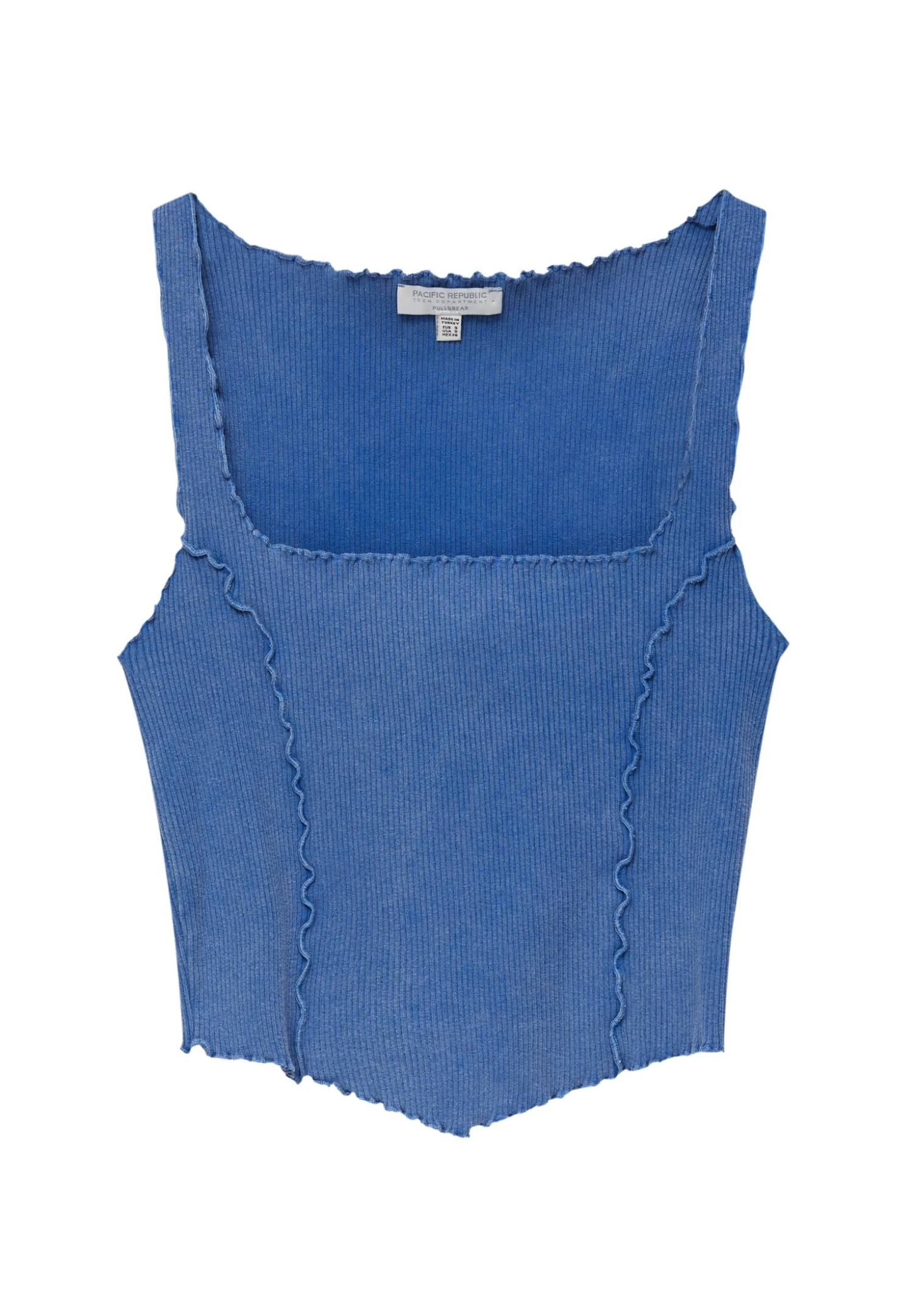 PULL & BEAR With Contrast Seams Sleeveless- Top - Blue - Afbeelding 5