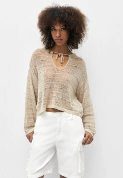 PULL & BEAR Open With Drawstring - Trui - Sand