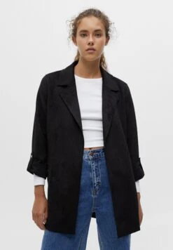 PULL & BEAR Jacket - Mantel - Black