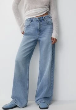 PULL & BEAR Wide-Leg - Relaxed Fit Jeans - Blue Denim