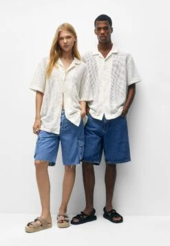 PULL & BEAR Rustic Openwork- Overhemd - White